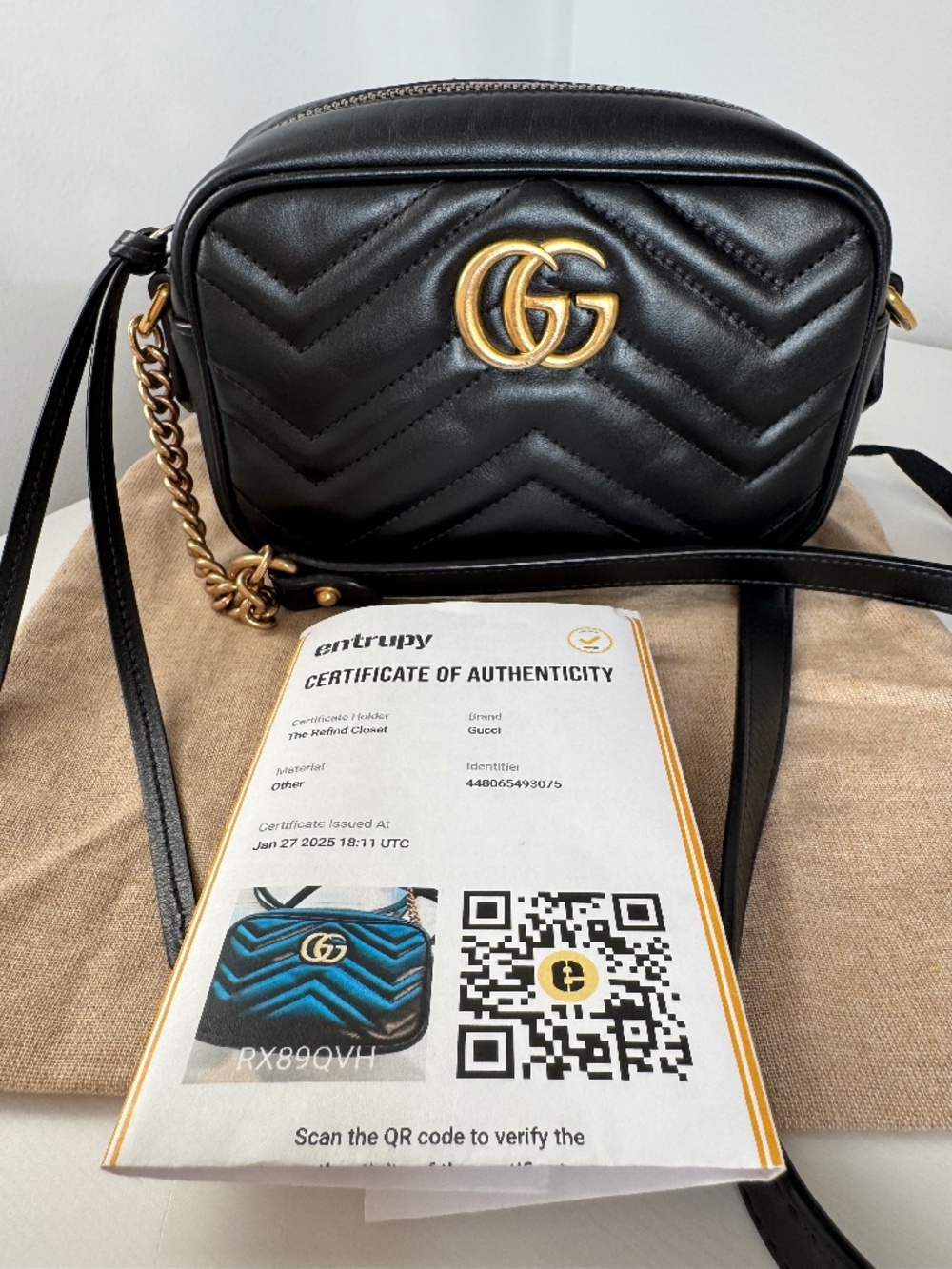 Gucci GG Marmont Mini MatelassΓ© Leather Camera Bag Black